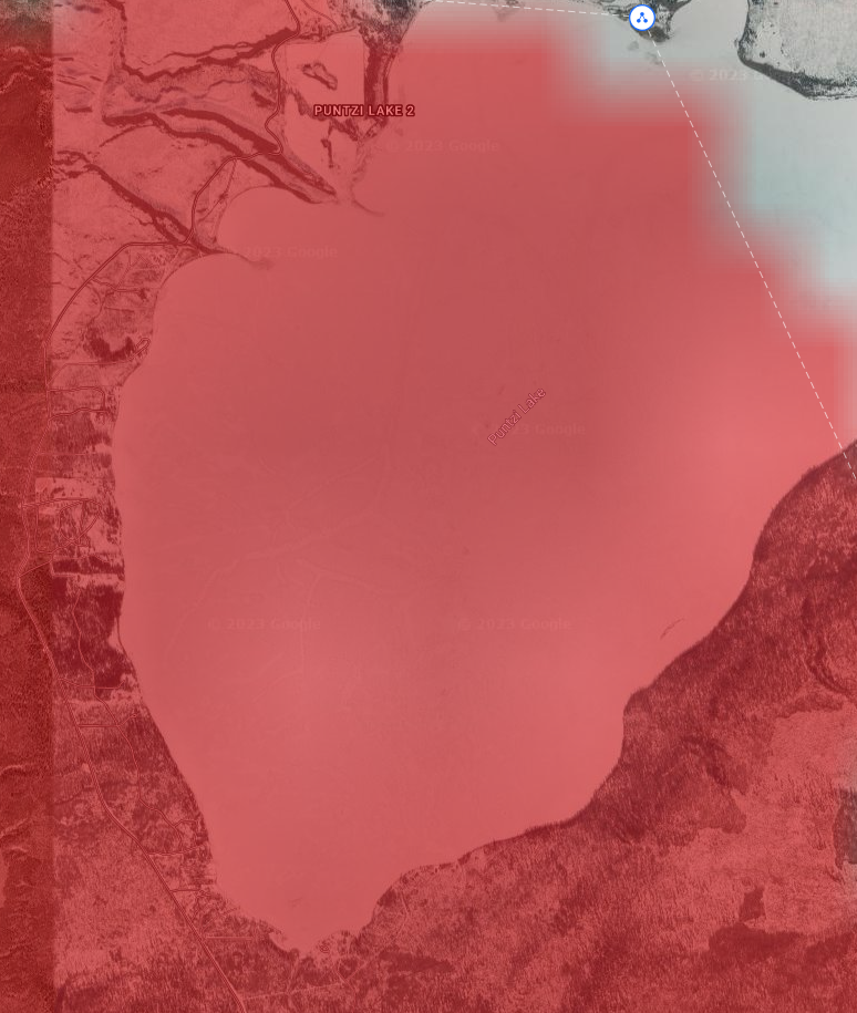 Red Stone coverage, Puntzi Lake 3.65 GHz